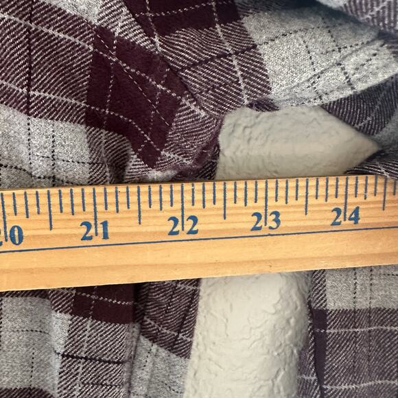 UNTUCKit Men's Burgundy Gray Plaid Hezog Long Sleeve Button Flannel Shirt Size L - Picture 5 of 5